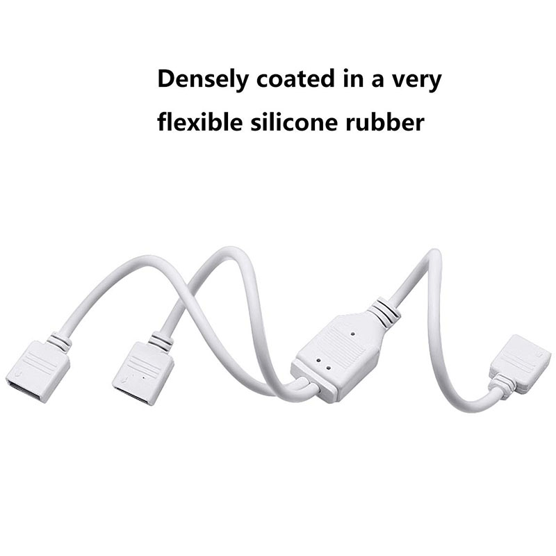 LED Strip Splitter Connector 4 Pins 10mm 1 to 2 Y- Splitter Cables for 5050 3528 RGB LED Light Strip with 3 Male 4-pin 10mm Plugs LED Strip Splitter Connector 4 Pins 10mm 1 to 2 Y- Splitter Cables for 5050 3528 RGB LED Light Strip with 3 Male 4-pin 10mm Plugs